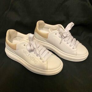 Valentino White and Beige Sneakers